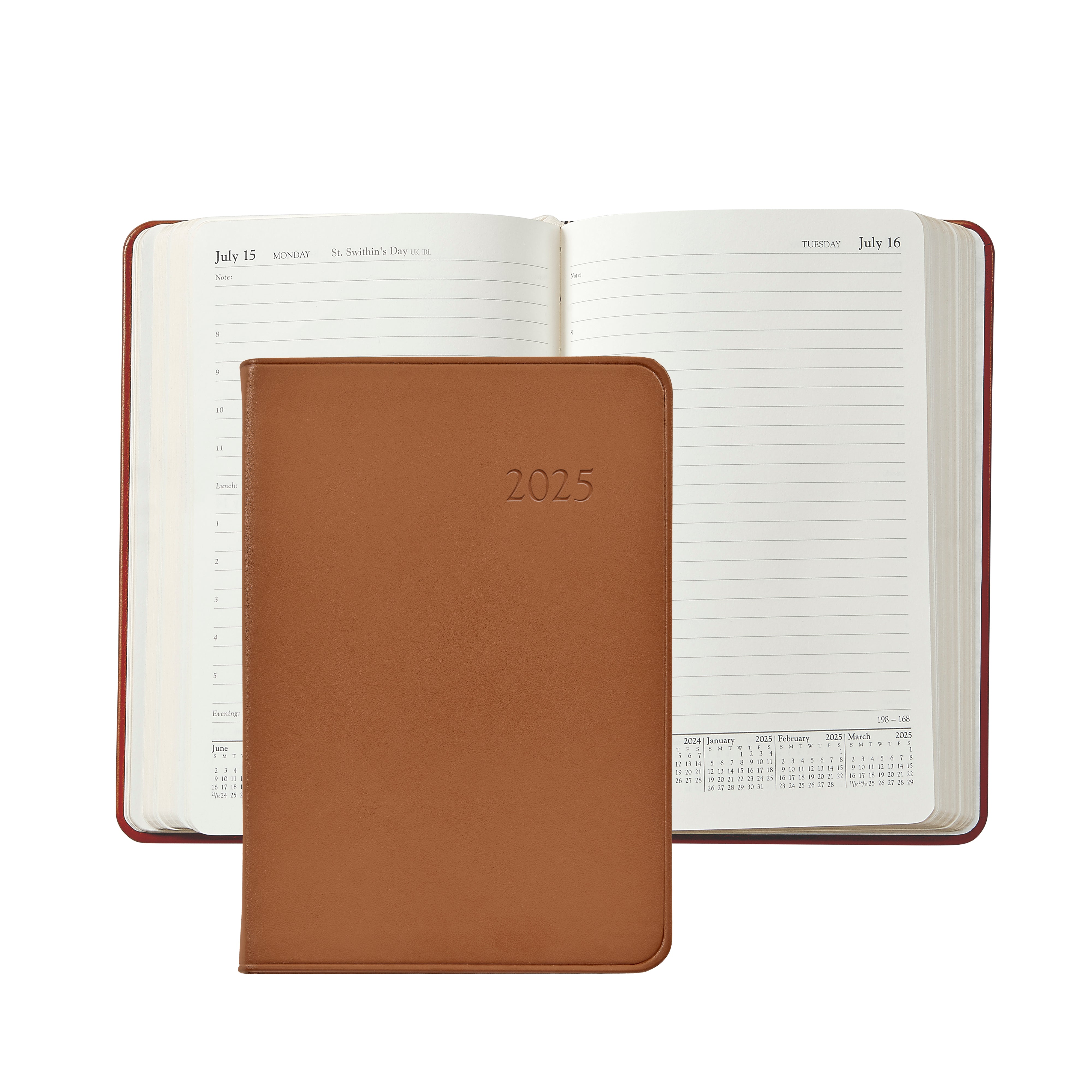2025 Traditional Leather Daily Journal - Lined Notebook for Writing, Planning & Note Taking - Perfect for Work, School & Personal Use - Gift Idea for Writers & Students