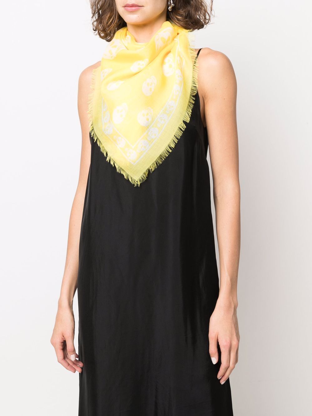 Alexander McQueen Luxury Yellow Silk Scarf - Elegant Fashion Accessory for Women, Perfect for Gifts, Parties & Everyday Wear
