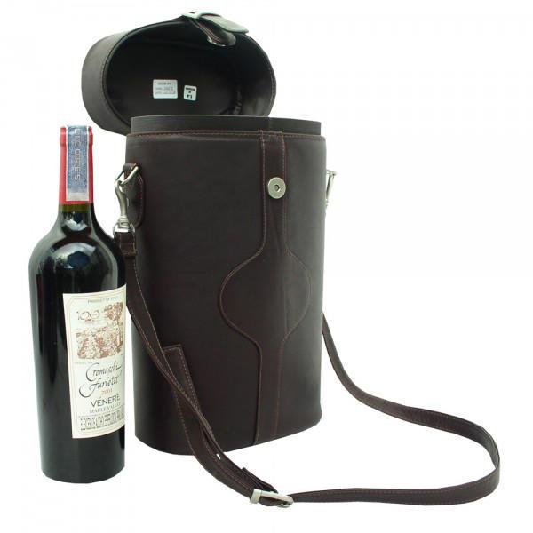 Premium Piel Leather Double Wine Bottle Carrier - Elegant & Durable Gift for Wine Lovers - Perfect for Picnics, Parties & Travel