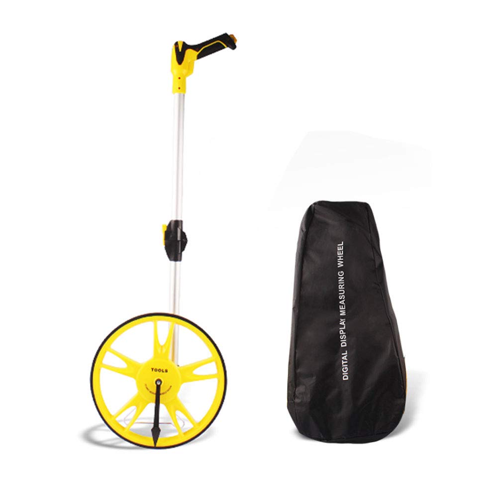 Professional Measuring Wheel for Surveyors & Builders - Large Diameter Mechanical Distance Measurement Tool with Folding Handle & Storage Bag - Perfect for Road Construction, Land Surveying & Outdoor Projects
