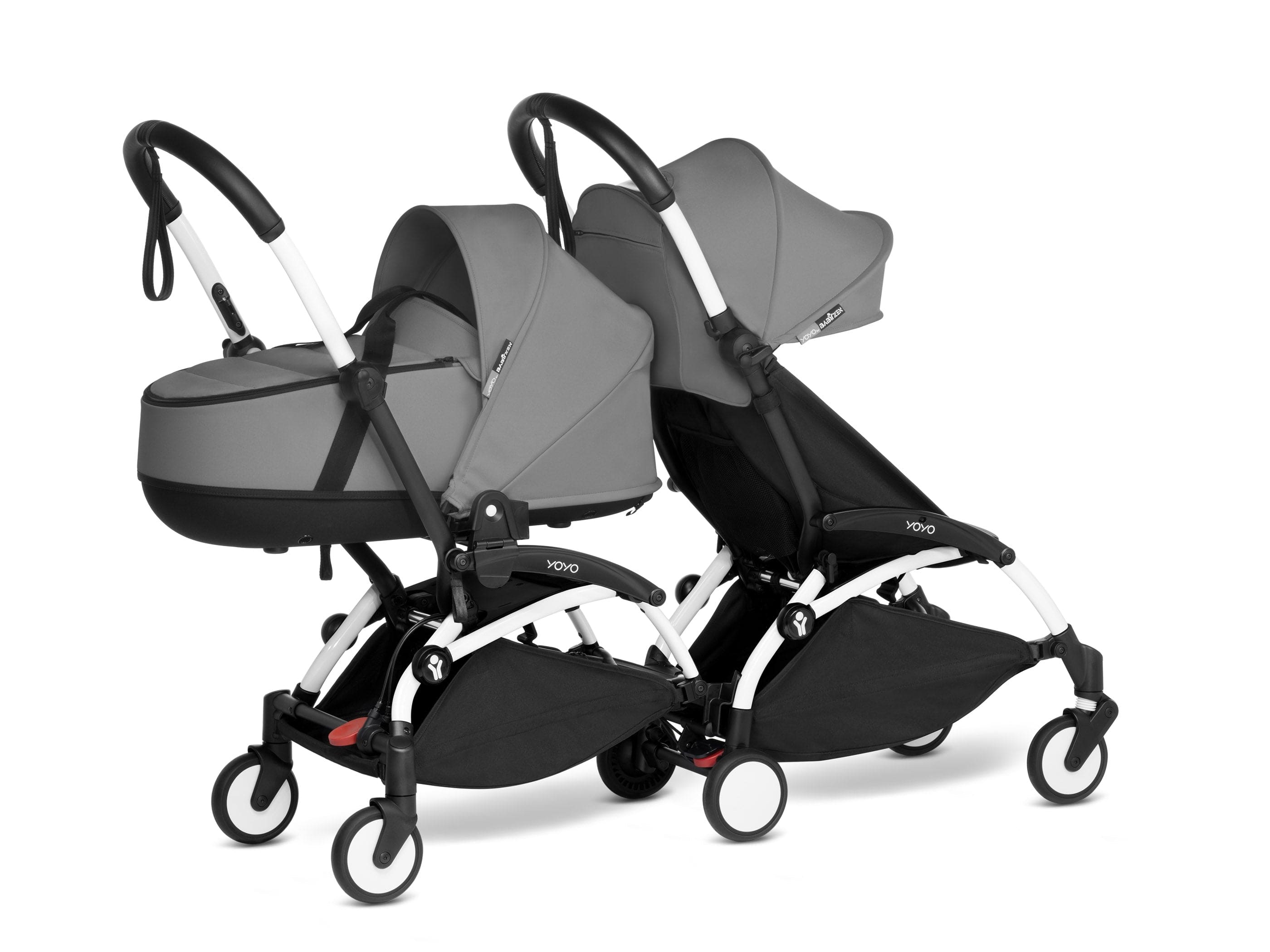 Stokke YOYO 3 Double Stroller for Twins - 6+ Months Front Seat with Bassinet Back - Lightweight Compact Travel Stroller for City Walks & Airplane Travel