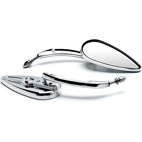 Universal Chrome Skeleton Skull Motorcycle Mirrors - Compatible with Harley Davidson & Police FLHP - Durable Aftermarket Bike Accessories for Cruisers, Choppers & Custom Rides