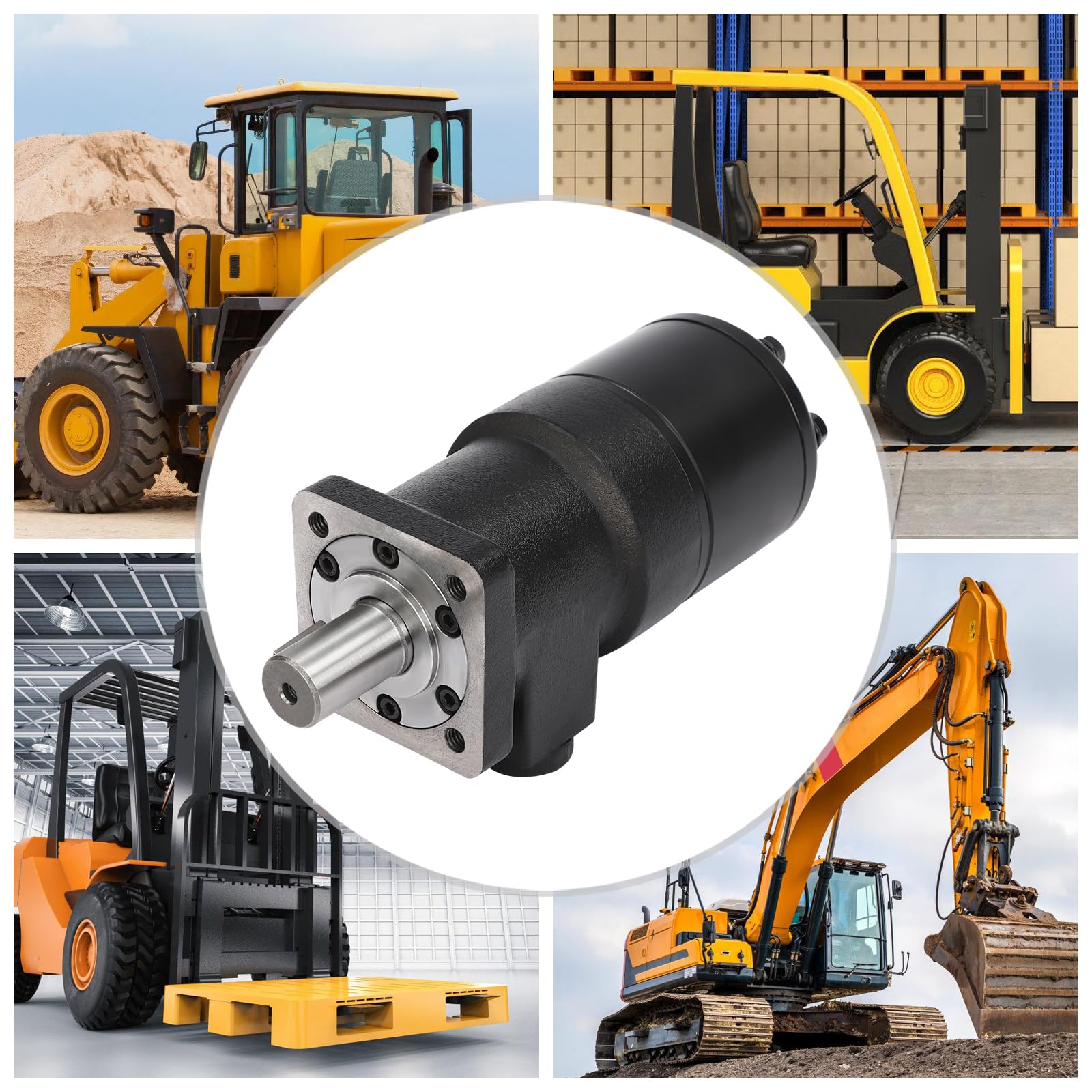 High Torque Hydraulic Wheel Motor 200RPM - Cast Iron Industrial Hydraulic Motor with 4 Flange Holes, 5MPa Max Back Pressure & Superior Sealing - Perfect for Construction Equipment, Agricultural Machinery & Heavy-Duty Industrial Applications