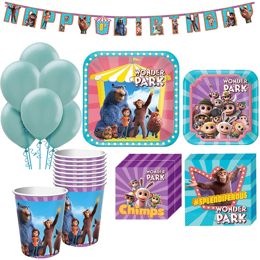 Wonder Park Party Package with Balloons for 8 Guests - Premium Party Supplies for Birthday Celebrations & Special Events
