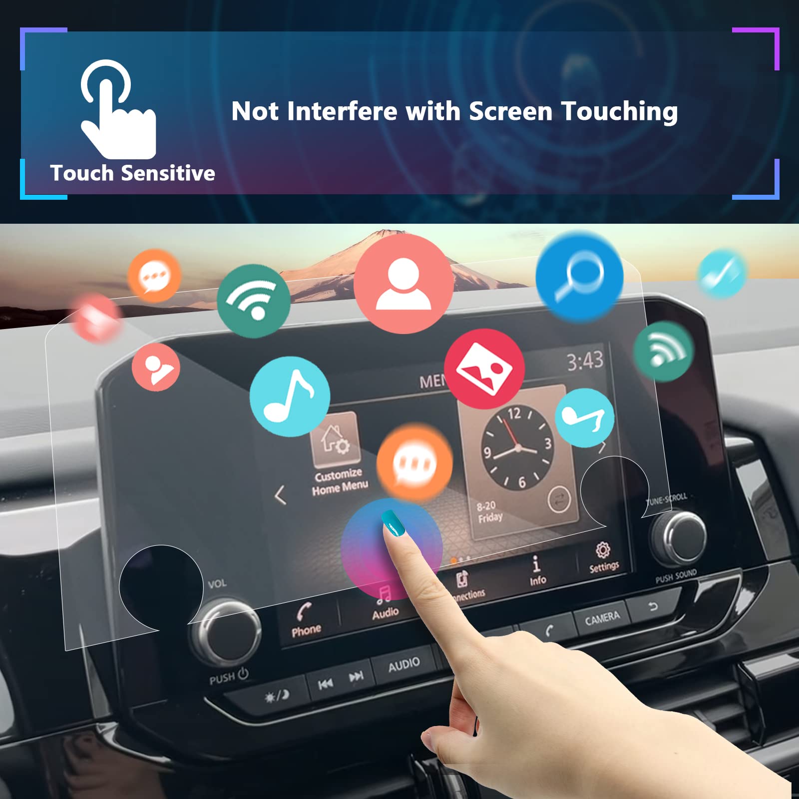 2022-2025 Nissan Pathfinder 8 Inch Screen Protector - Tempered Glass for S/SV/Rock Creek Models | Anti-Scratch & HD Clarity | Perfect for Navigation & Touchscreen Protection