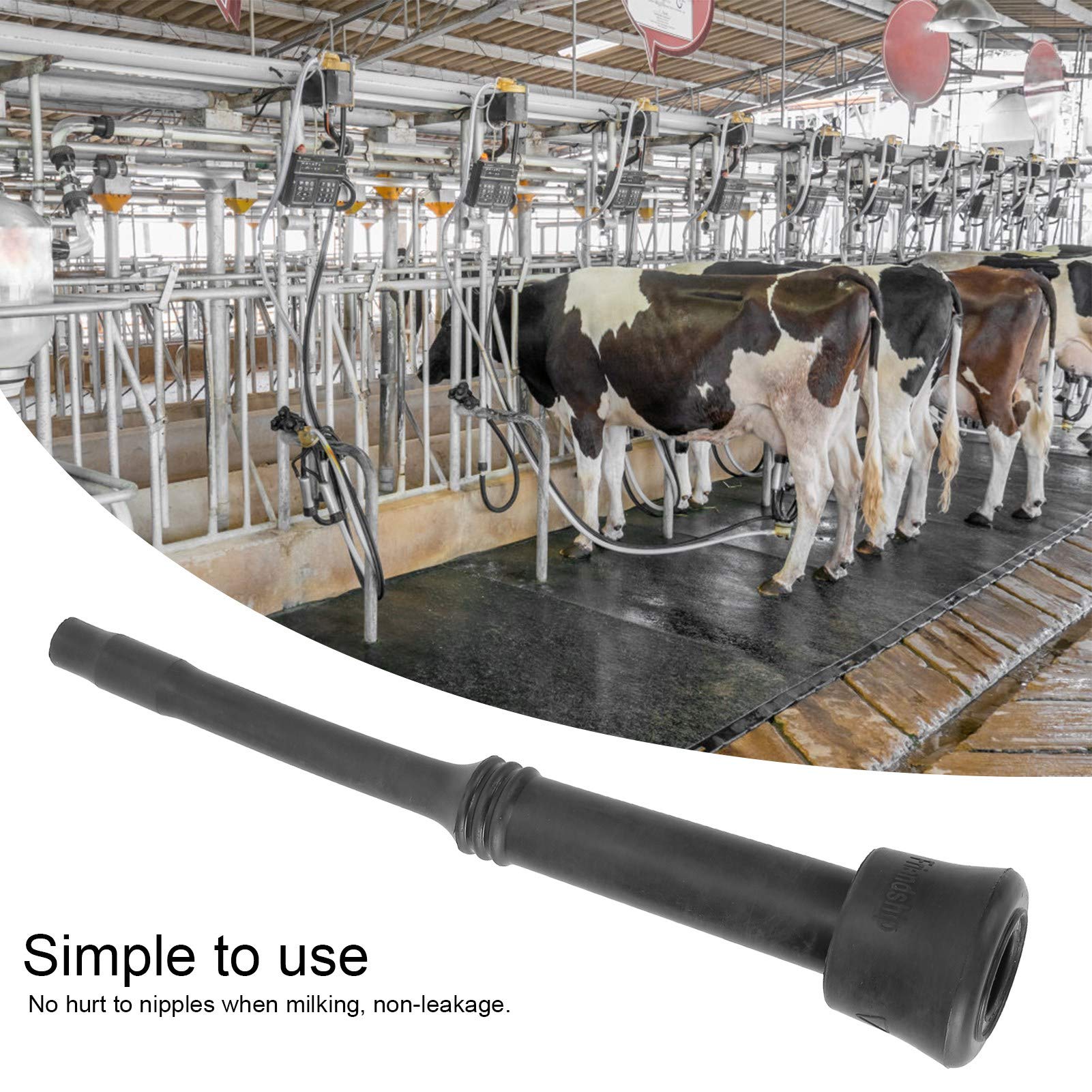 OUKENS 4Pcs Black Soft Rubber Milking Machine Liners - Replacement Inflation Liner Parts for Livestock Milking Equipment | Easy Installation Accessories for Dairy Farming & Breeding Industry | Ideal for Cows, Goats & Sheep Milking Operations