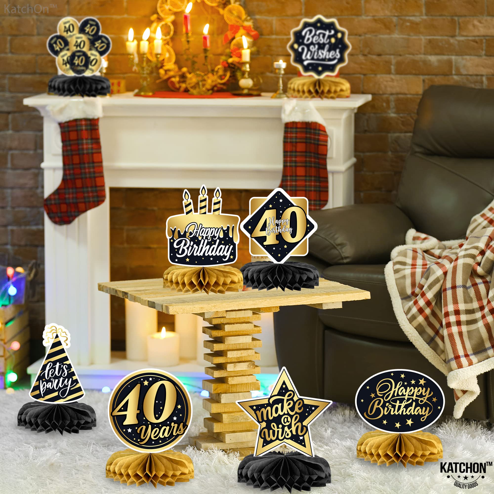 40th Birthday Table Centerpieces - Pack of 9 | Elegant 40th Birthday Decorations for Men & Women | Perfect for Party Tables, Home Celebrations & Milestone Events