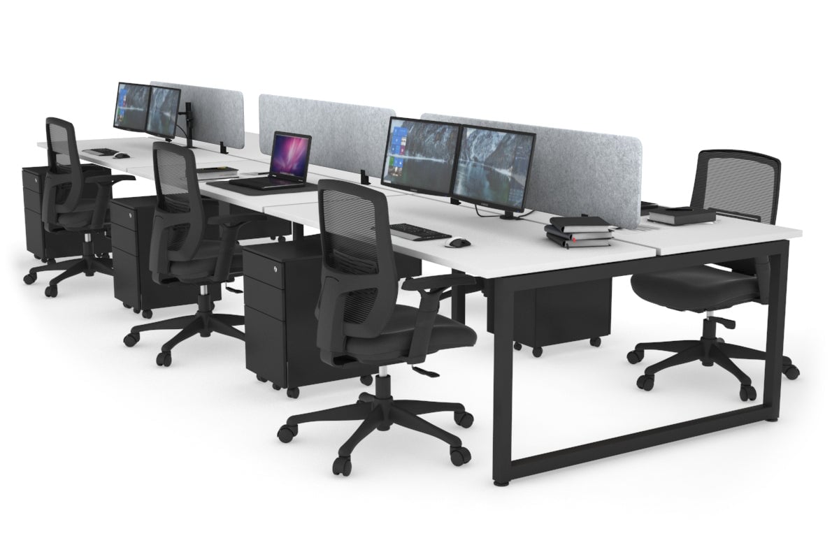 Quadro Loop Legs 6-Person Office Workstation Desk [1800L x 700W] - Modern Collaborative Workspace Solution for Team Projects & Open Office Layouts