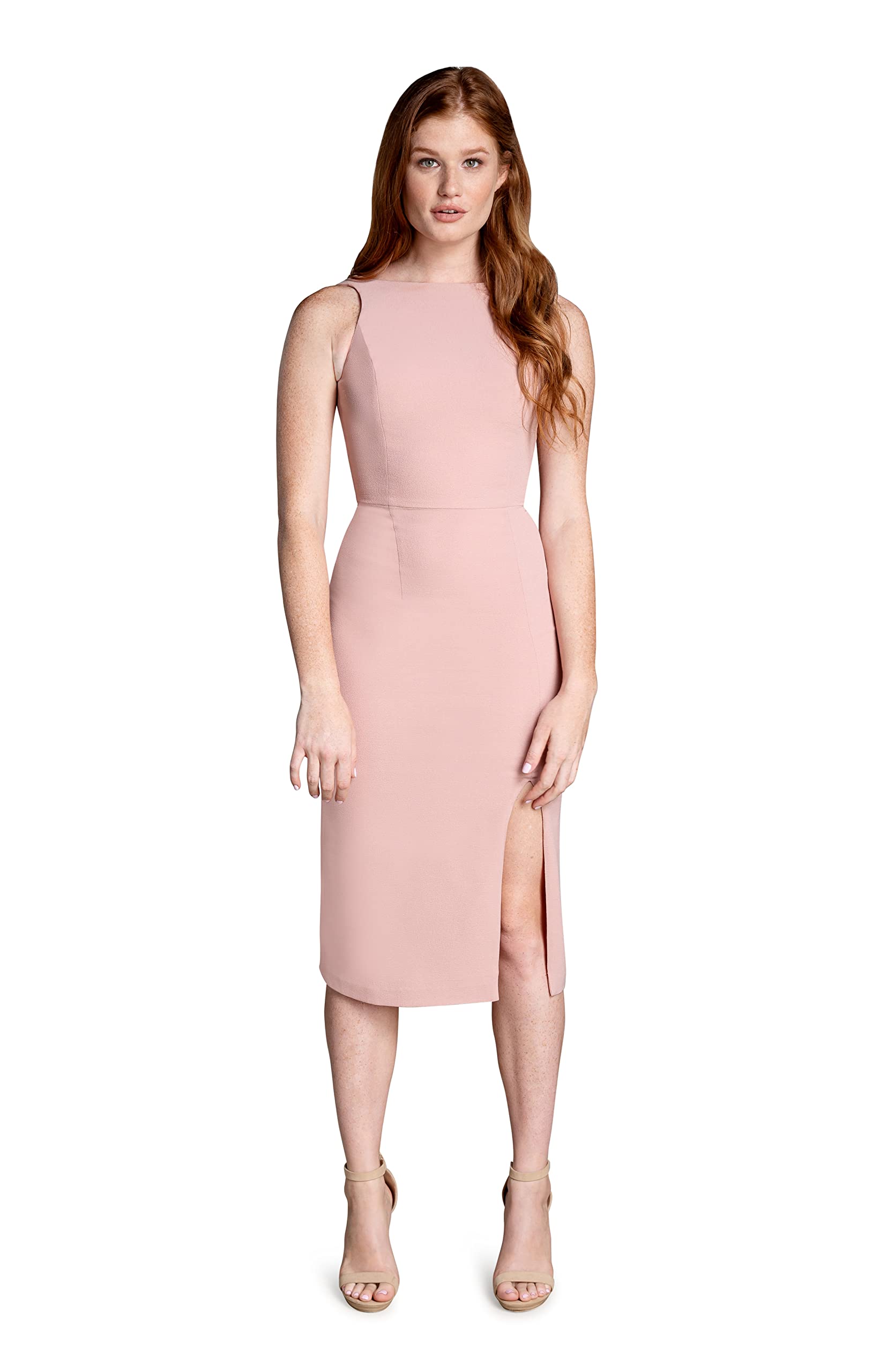 Dress the Population Women's Mackenna Bodycon Midi Dress - Slim Fit Cocktail Party Dress for Night Out, Date Night & Special Occasions