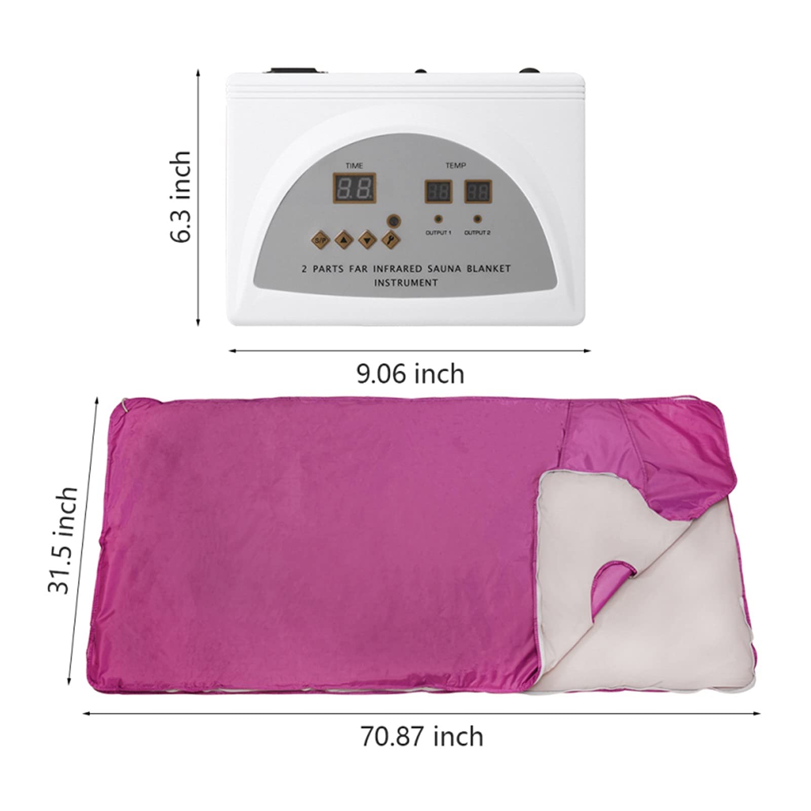 Premium Sauna Blanket with Remote Control - Electric Heating Weight Loss Body Shaper for Home Spa & Fitness - Silver | Perfect for Relaxation, Detox & Post-Workout Recovery
