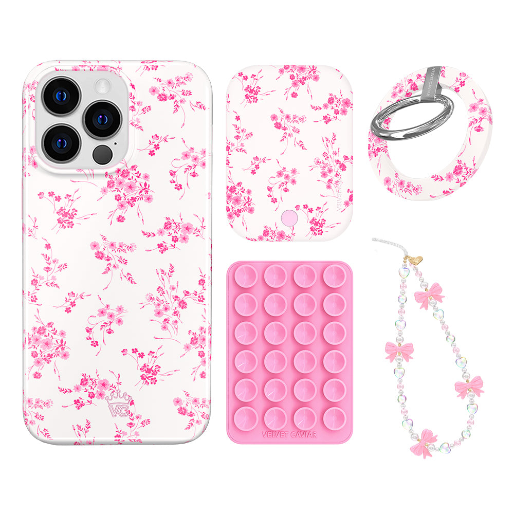 French Rose Floral iPhone Case with Grip - Elegant Protective Phone Cover for iPhone 13/14/15 Pro Max - Perfect for Women, Gift Giving & Everyday Use