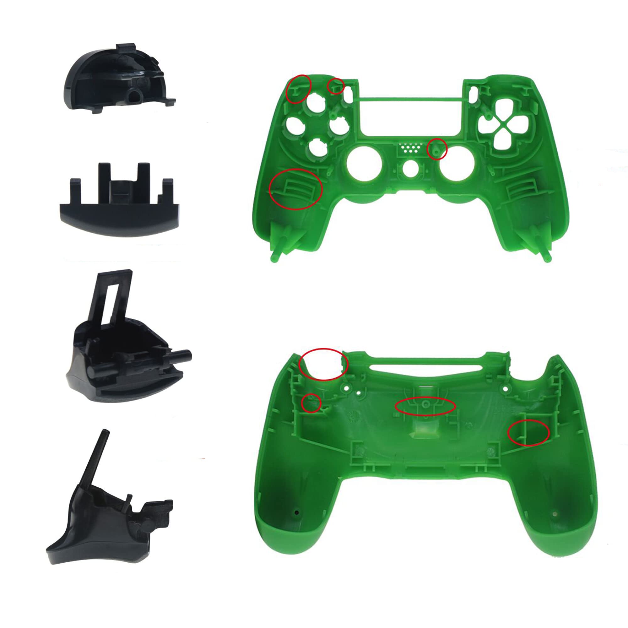 WPS Matt Controller Case Full Cover Shell + Full Buttons for PS4 Playstation Slim Pro (JDM-040) - Green | Protective Gaming Accessory for Enhanced Playstation Experience