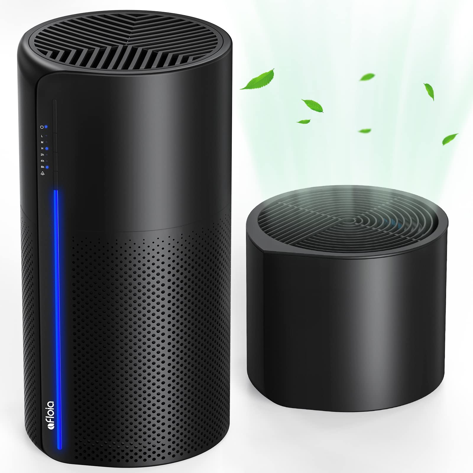 Afloia HEPA Air Purifier with Humidifier - 3 Stage H13 True HEPA Filter for Allergies, Pet Hair, Smoke & Odors - Auto Shut Off, Quiet Air Cleaner with 7 Color Night Light - Perfect for Bedroom, Nursery & Office (Black)