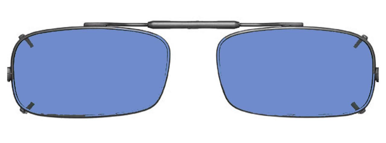 Visionaries Polarized Clip-On Sunglasses - True Rectangle Frame - Gunmetal Color - 56mm x 35mm Lens Size - UV Protection for Driving, Fishing & Outdoor Activities