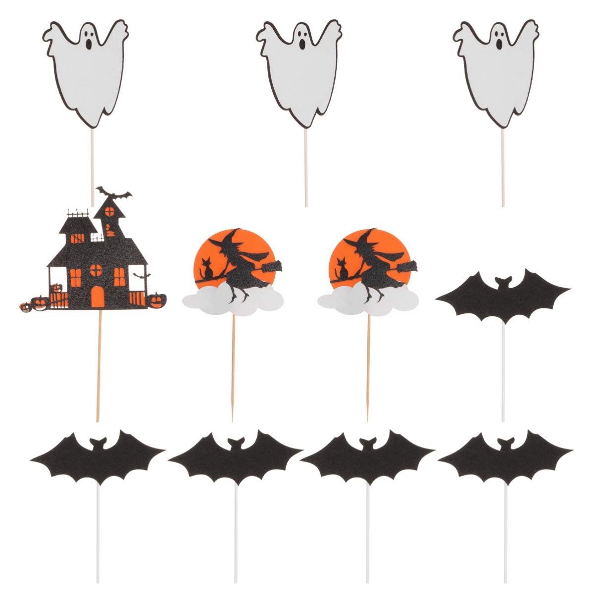 FOMIYES 11PCS Halloween Cake Toppers Set - Spooky Cupcake Decorations for Birthday & Halloween Party - Perfect for Cake Decorating, Dessert Display, and Holiday Celebrations