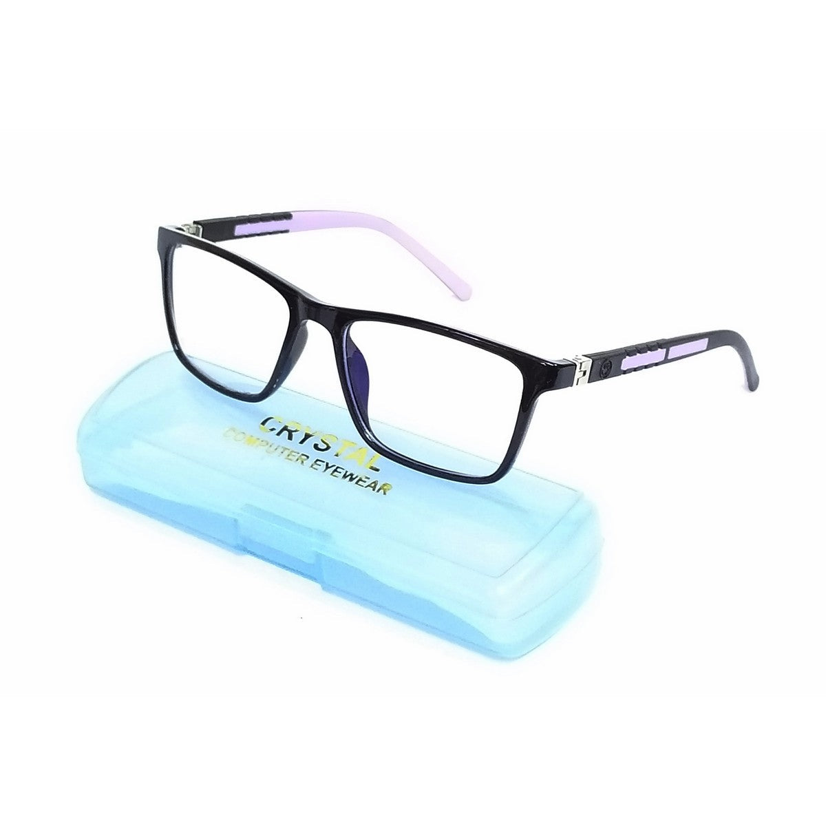 Purple Punch Square Black & Purple Blue Light Blocking Glasses for Kids 6-12 Years - Gaming, Reading & Online Learning Eye Protection