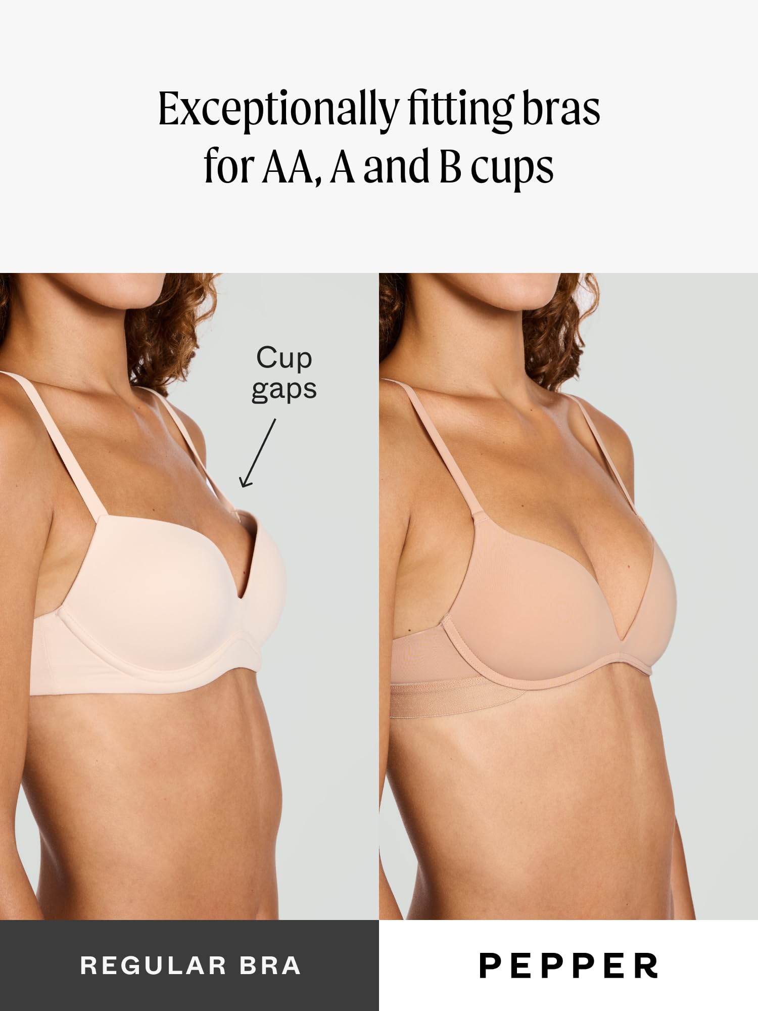 Pepper Wireless Bra - Zero-G Wirefree Lift-Up Bra for Small Chests (30A-40AA) | Comfortable Push-Up Bra for Everyday Wear & Special Occasions