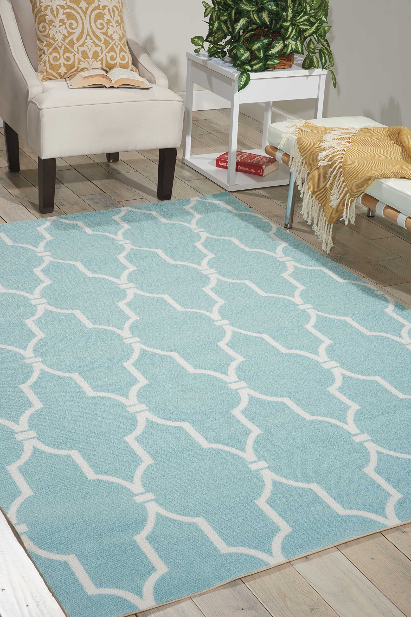 Nourison Indoor/Outdoor Aqua Area Rug 7'9