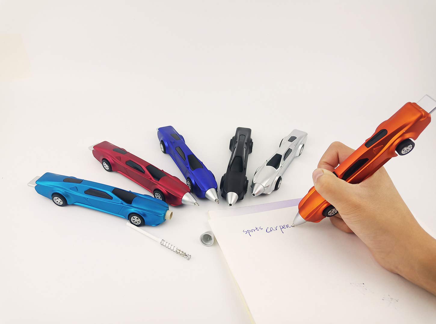 6PCS Sports Car Ballpoint Pens for Kids - Fun Novelty Racing Car Pens with Blue Ink - Cool School Supplies & Gifts for Boys and Girls - Perfect for Classroom, Homework, and Birthday Parties