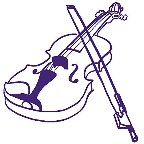 5 Inch Purple Violin Vinyl Decal - Premium 2.5mm Thick Outdoor-Grade Vinyl Sticker for Cars, Trucks, Windows, Laptops, Tablets - Perfect for Music Lovers, Instrument Enthusiasts & Vehicle Customization