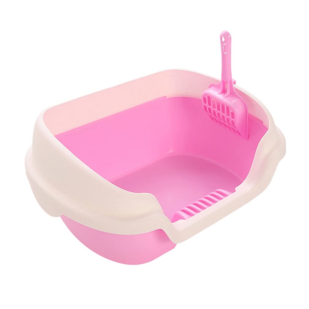 Balacoo Narrow Litter Box for Cats - Semi-Enclosed Cat Toilet Trainer with Plastic Cleaning Basin | Indoor Cat Litter Training Kit for Small Spaces & Kittens | Perfect for Apartments, Bathrooms & Pet-Friendly Homes