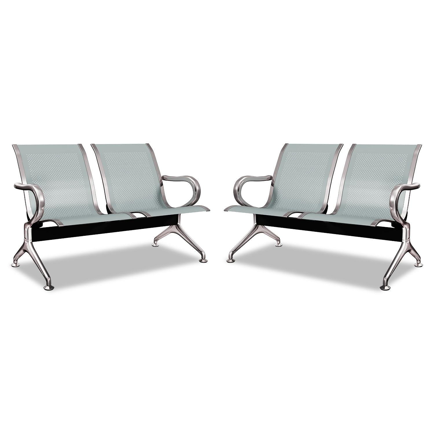 kinbor 2-Piece Waiting Room Chairs Set - Comfortable Airport Lounge, Salon, Office & Reception Furniture with Armrests - Perfect for Waiting Areas, Lobbies & Public Spaces
