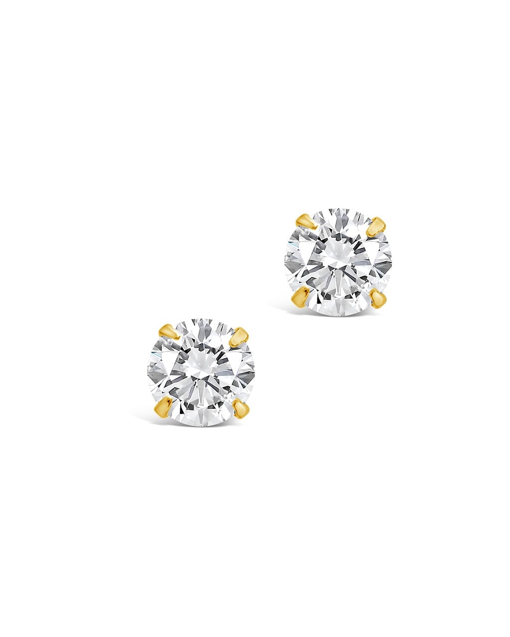 Men's Sterling Silver 4mm Cubic Zirconia Stud Earrings - Classic Everyday Jewelry for Work, Date Night & Gifts