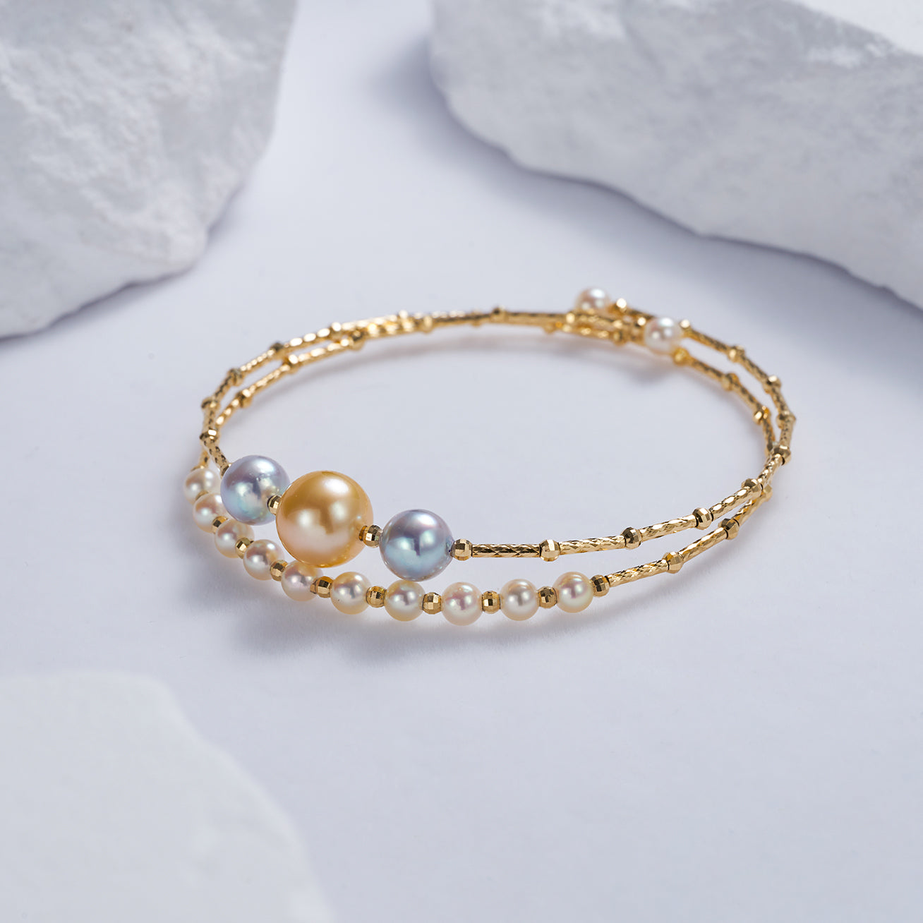 18K Solid Gold South Sea Akoya Pearl Bracelet KB00033 | Elegant Pearl Jewelry for Women | Perfect for Weddings, Parties & Special Occasions