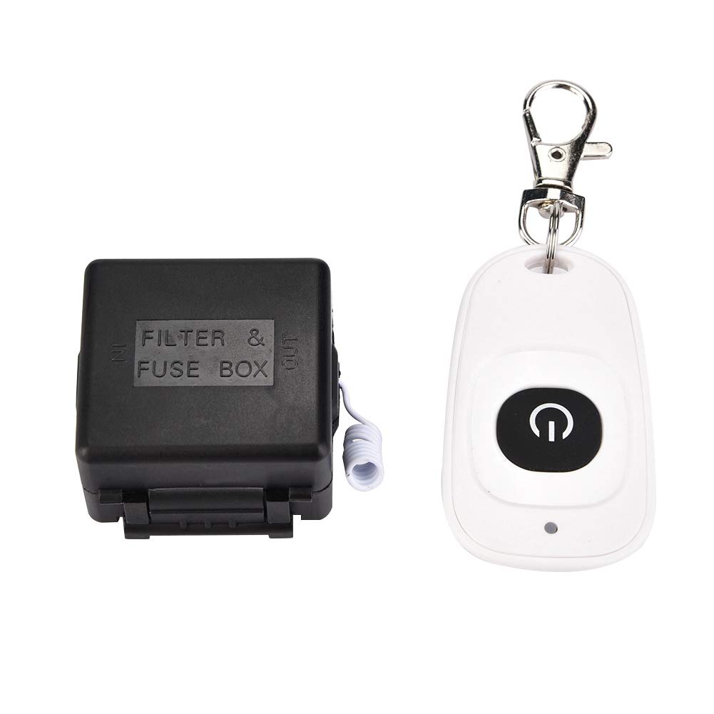 ASHATA 1CH RF Wireless Remote Control Receiver with Momentary Switch - 12V DC Relay Module for Home Automation, Garage Doors & Industrial Equipment