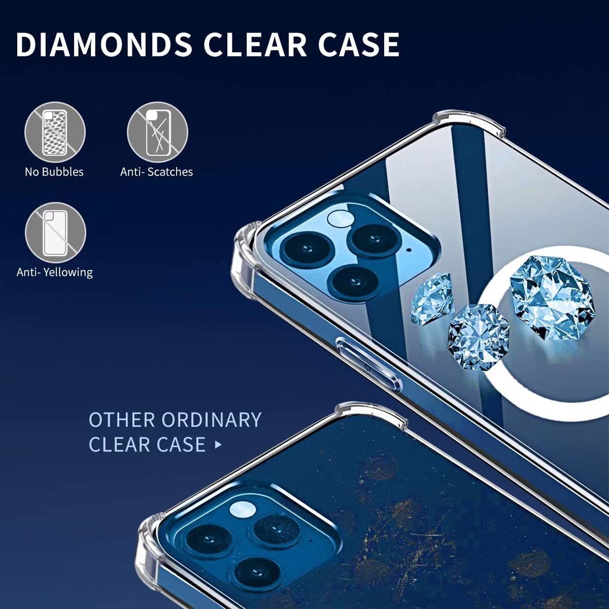 Magnetic Phone Case for Huawei P40 - Slim Fit Clear Soft TPU Bumper with Hard Back | MagSafe Compatible | Shockproof & Anti-Yellowing Protection | Perfect for Work, Travel & Everyday Use