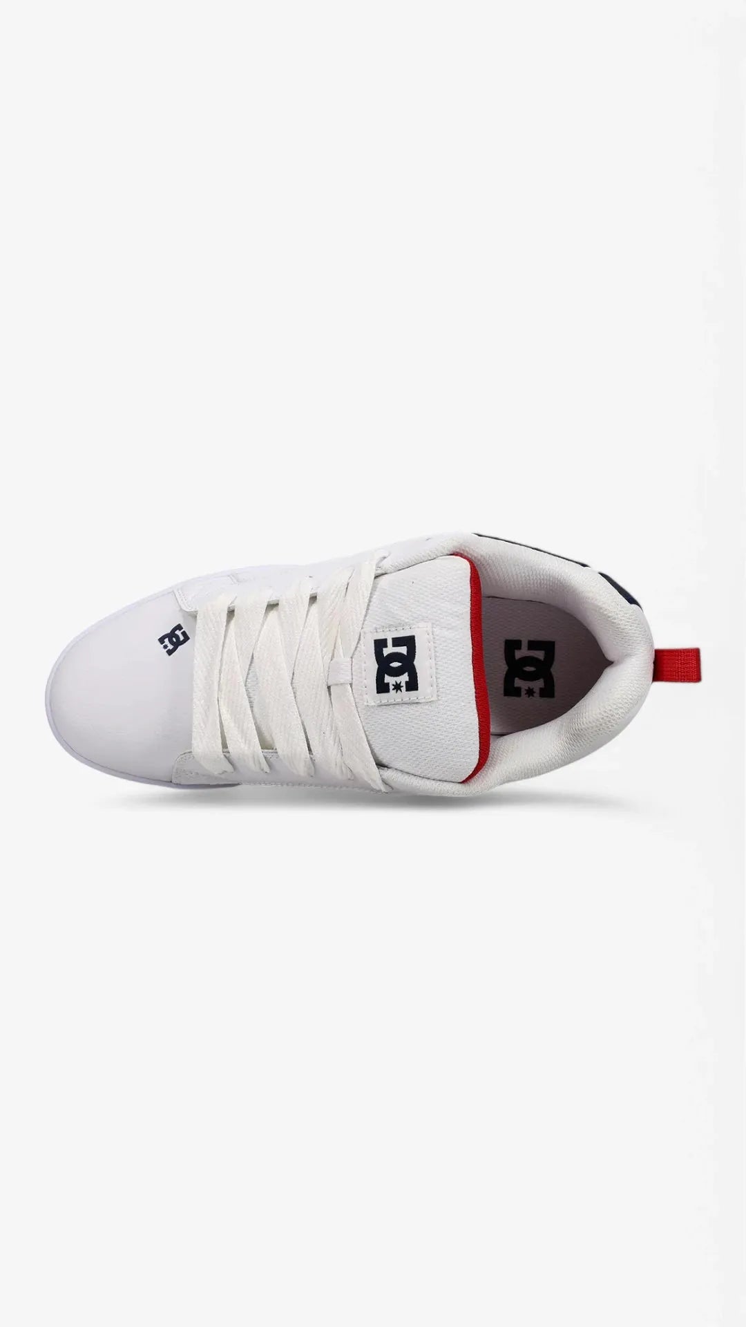 DC Court Graffik Skate Shoes for Men - White, Red & Blue - Lightweight & Durable Sneakers for Skateboarding, Streetwear & Casual Wear