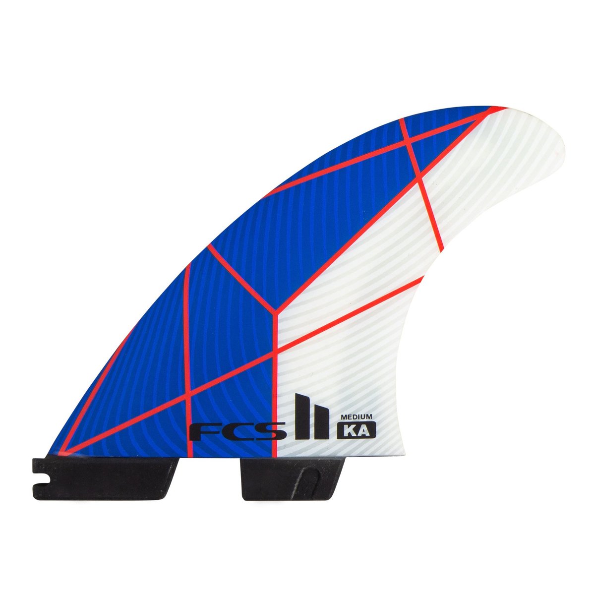 FCS II THRUSTER KA PC Medium Blue/White Tri Fins for Surfing - High-Performance Surfboard Fins for Enhanced Speed and Control in Waves