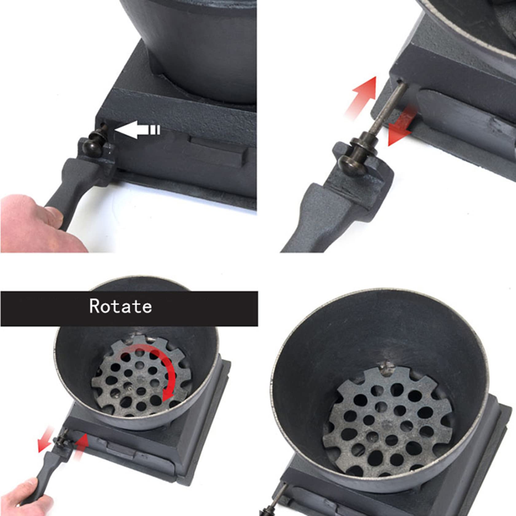 Efficient Wood-Burning Cast Iron Heating Stove with View Window - Smokeless Cooker for Indoor & Outdoor Use | Perfect for Tents, Cabins, Villas, Emergency Shelters, Daily Cooking & Winter Heating