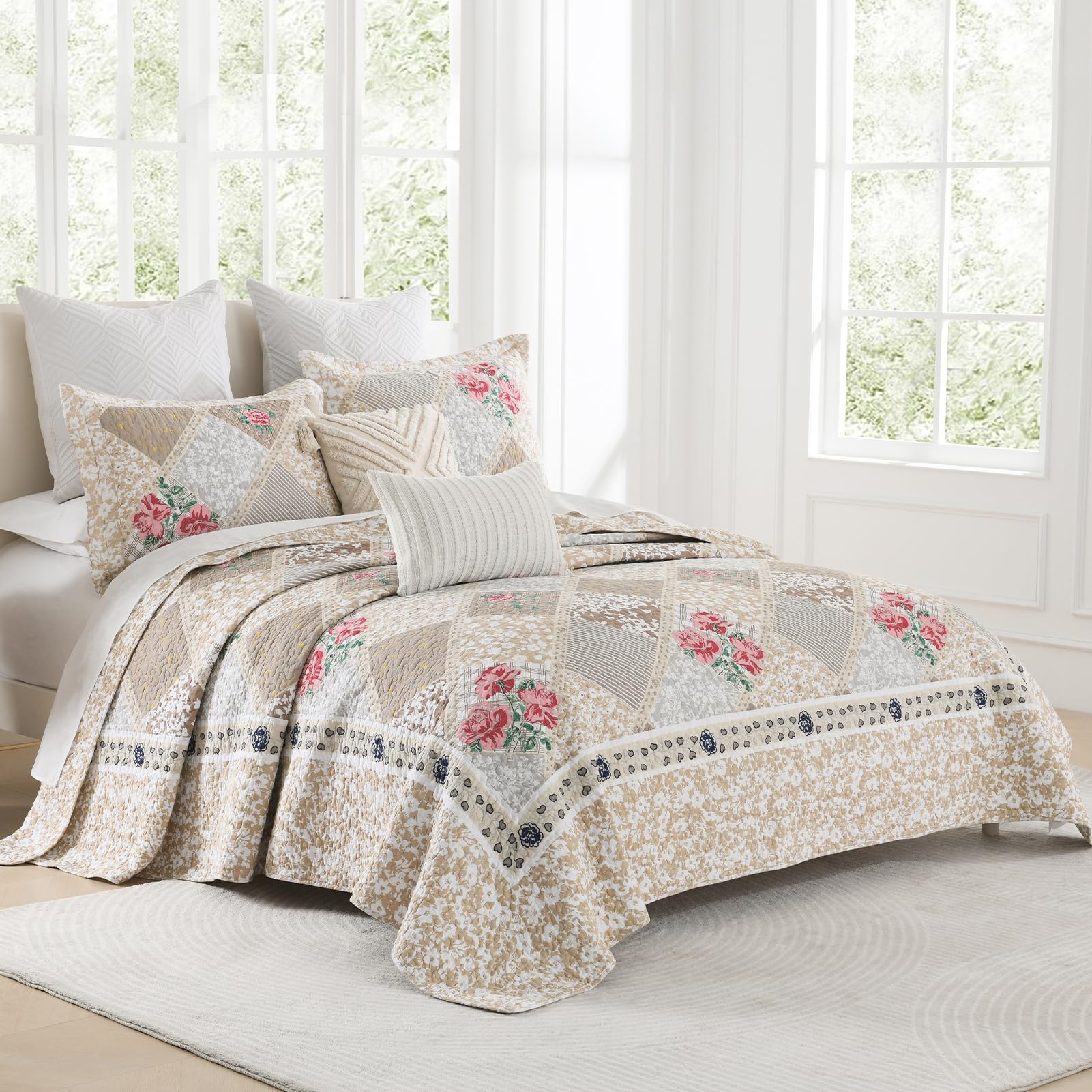 100% Cotton Oversized King Quilt Bedspread 120
