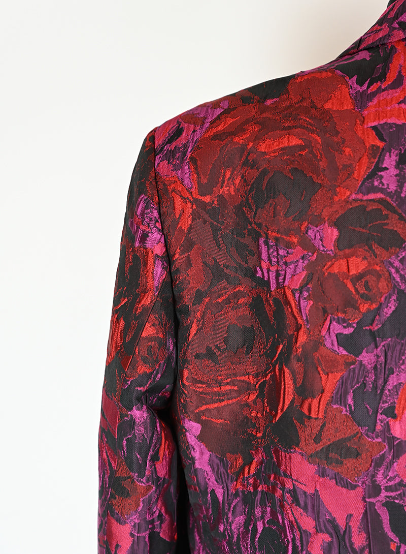 Dries Van Noten Floral Print Dress with Red Roses - Size 40 | Elegant Women's Fashion for Parties & Special Occasions