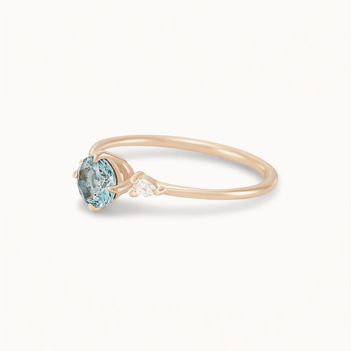Unique 14K Yellow Gold Ring with Sky Blue Sapphire - Connected Souls Collection | Perfect for Engagements, Anniversaries & Special Occasions