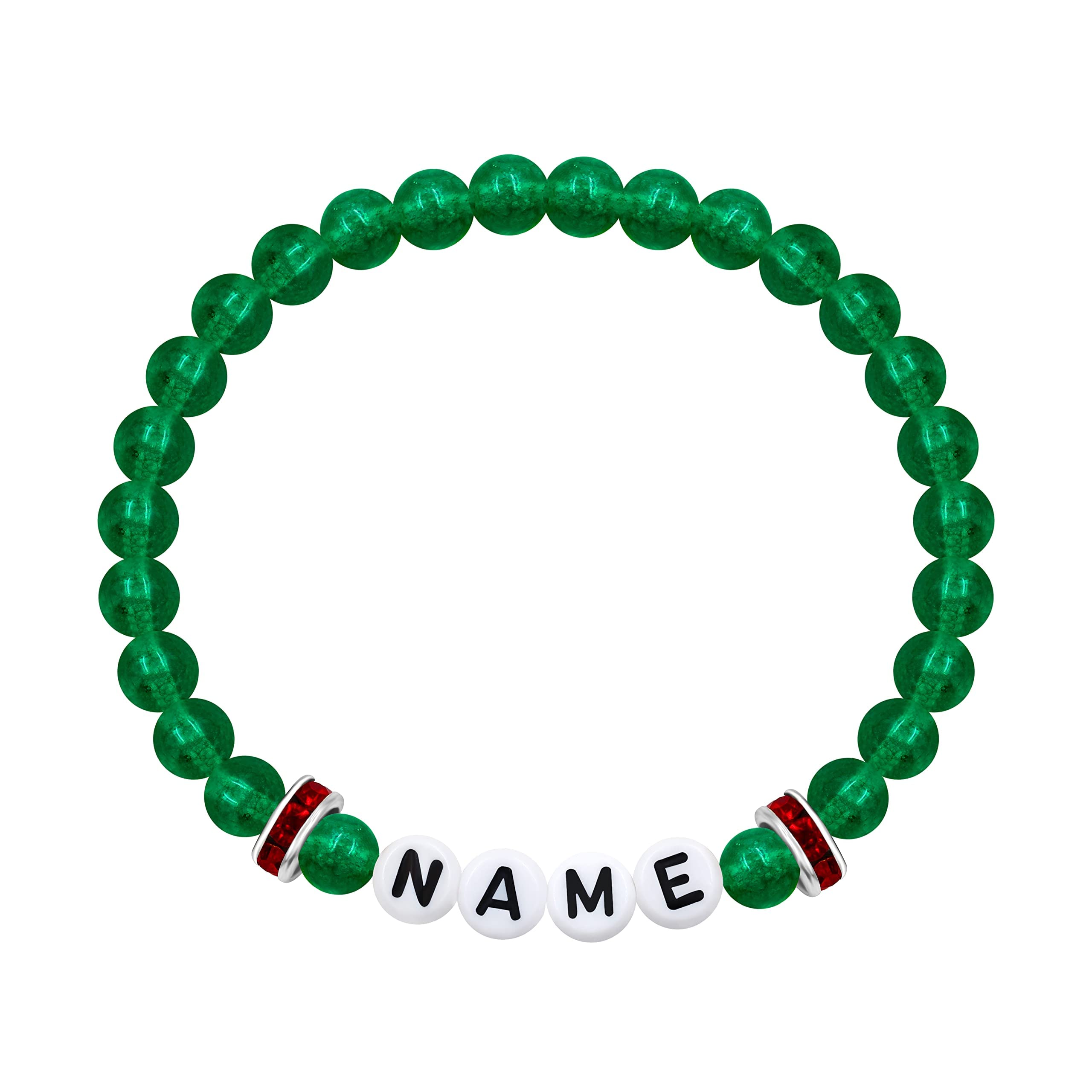 Personalized Initial Letter Alphabet Bracelets for Women & Girls - Custom Name Bracelet with Red Beads - Perfect Christmas Gift, Birthday Present & Everyday Fashion Jewelry
