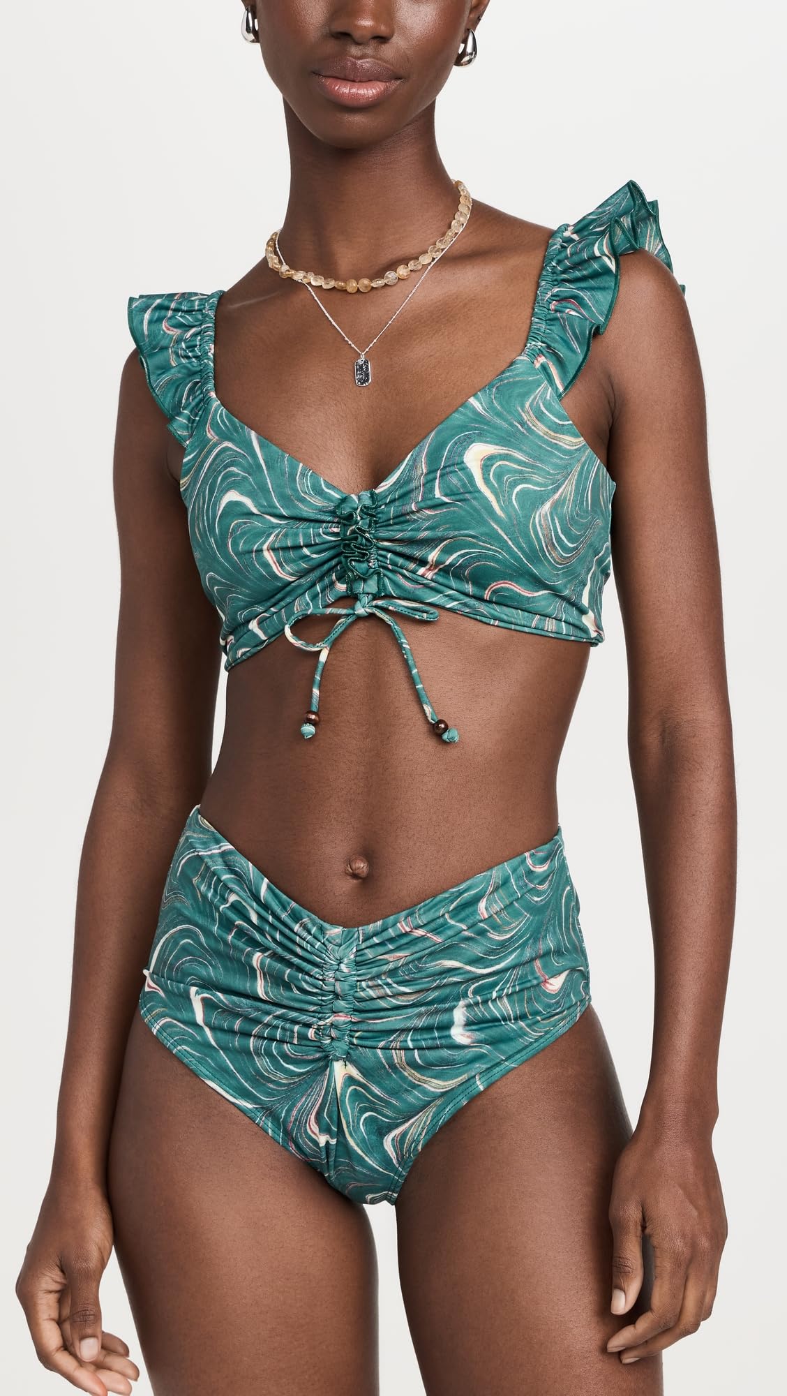 Sea Women's Amara Marble Print Bikini Top - Stylish Swimwear for Beach, Pool & Summer Vacations | Trendy Bikini Top for Women