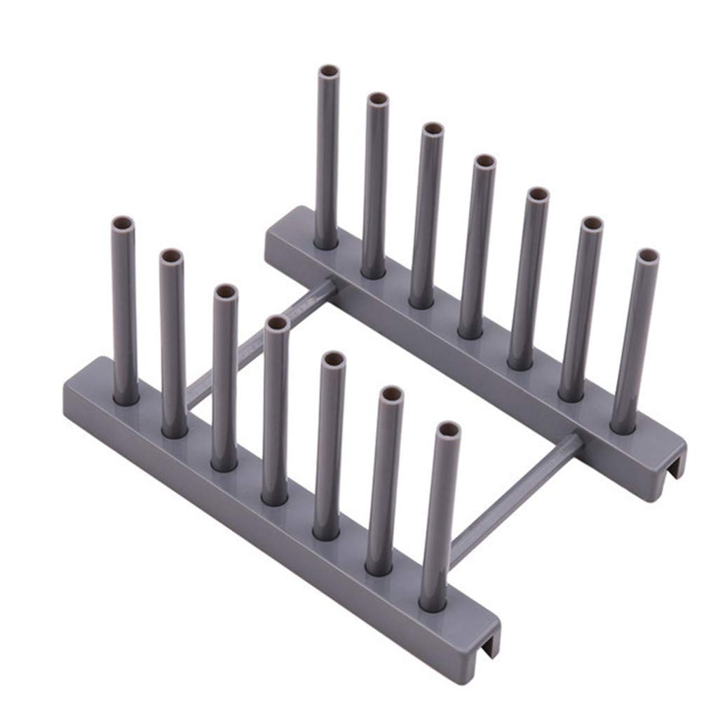 Stainless Steel Dish Drying Rack for Plates & Bowls - Space Saving Kitchen Organizer with Drain Board - Perfect for Countertop, Sink Side & Small Kitchen (Gray)