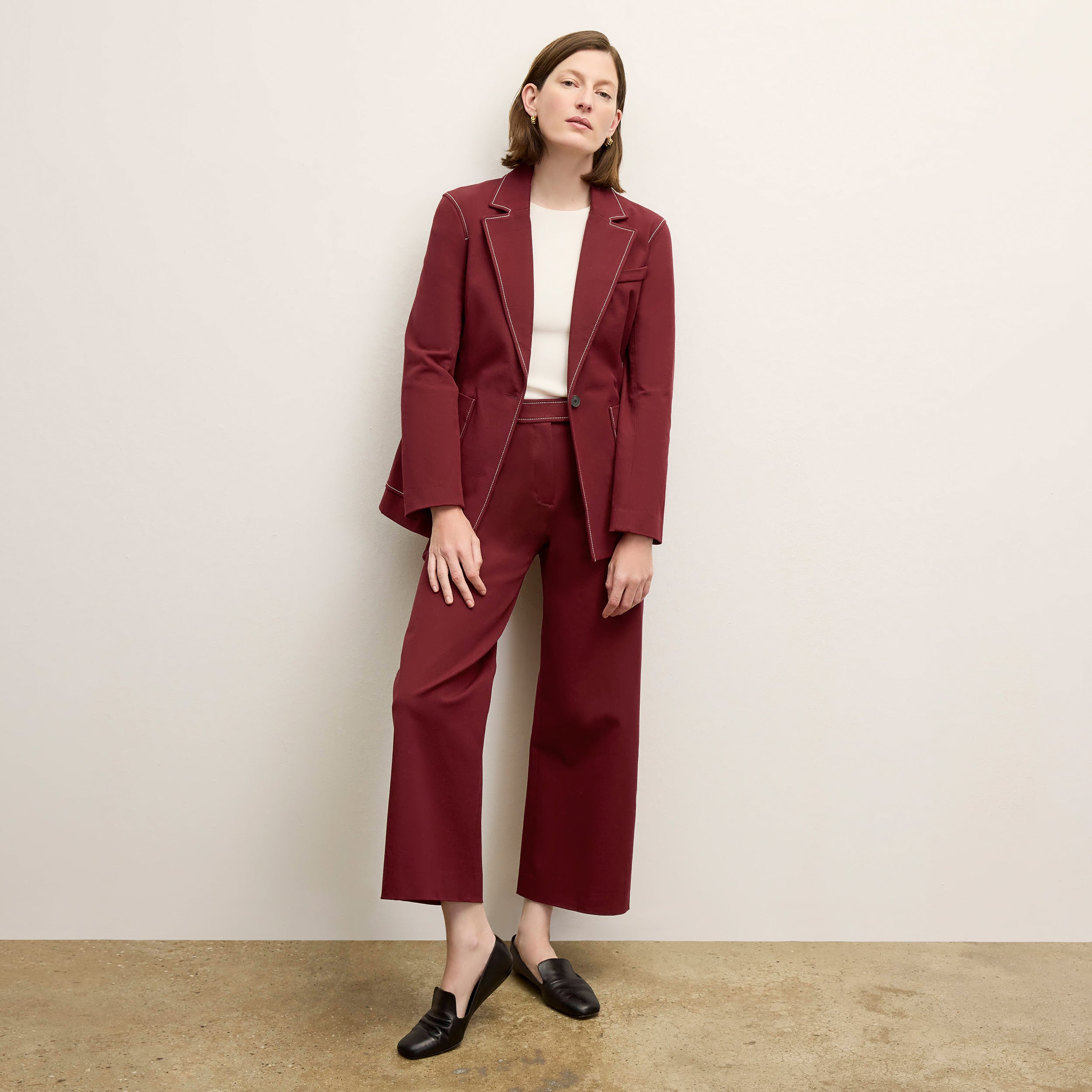 Grenville Jacket - Eco-Friendly Contrast Stitch Denim Alternative in Berry Jam Color | Perfect for Casual Outings & Outdoor Adventures
