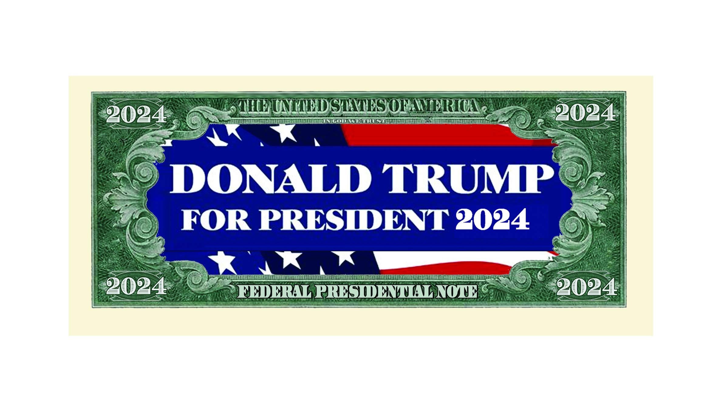 Donald Trump 2024 President Limited Edition Novelty Dollar Bills - Pack of 100 - Full Color Front & Back Detailed Printing - Make America Great Again - Perfect for Political Campaigns, Collectibles & Patriotic Gifts