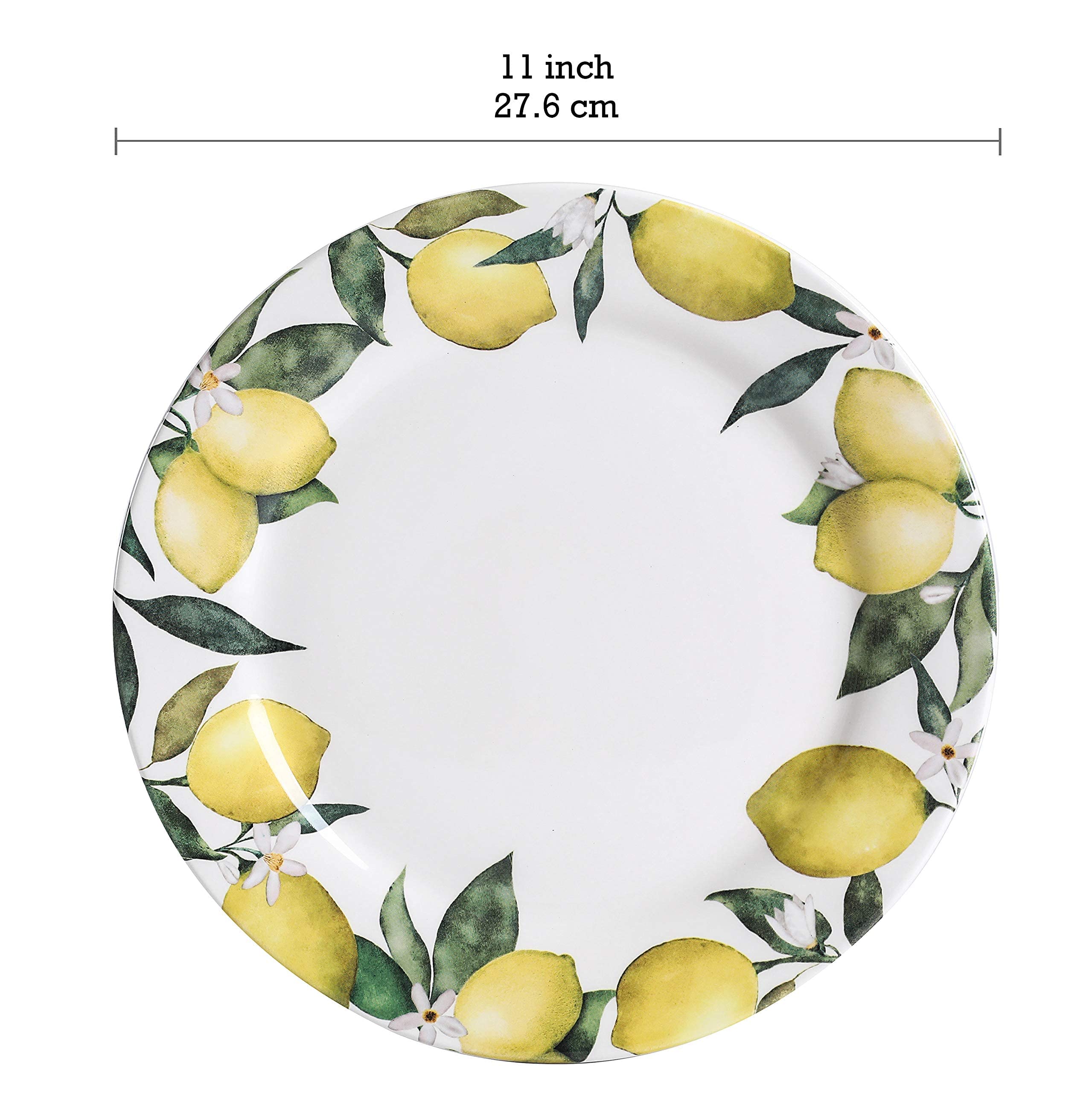 Bico Lemon Dreams 16-Piece Ceramic Dinnerware Set - Service for 4 with 11