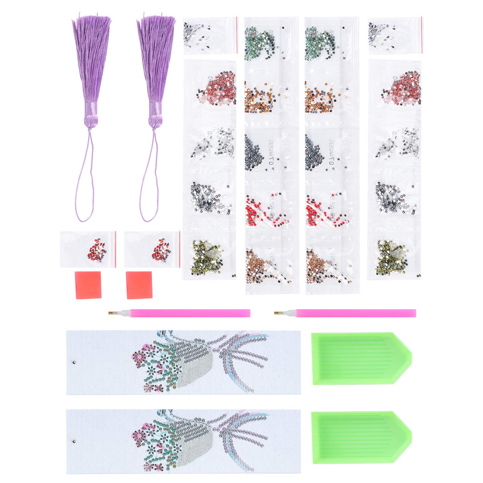 Exquisite Crystal Bookmarks with Soft Edges - Durable Embroidery Painting Bookmark Set for Reading & Gift Giving | Home, Office, Library Use
