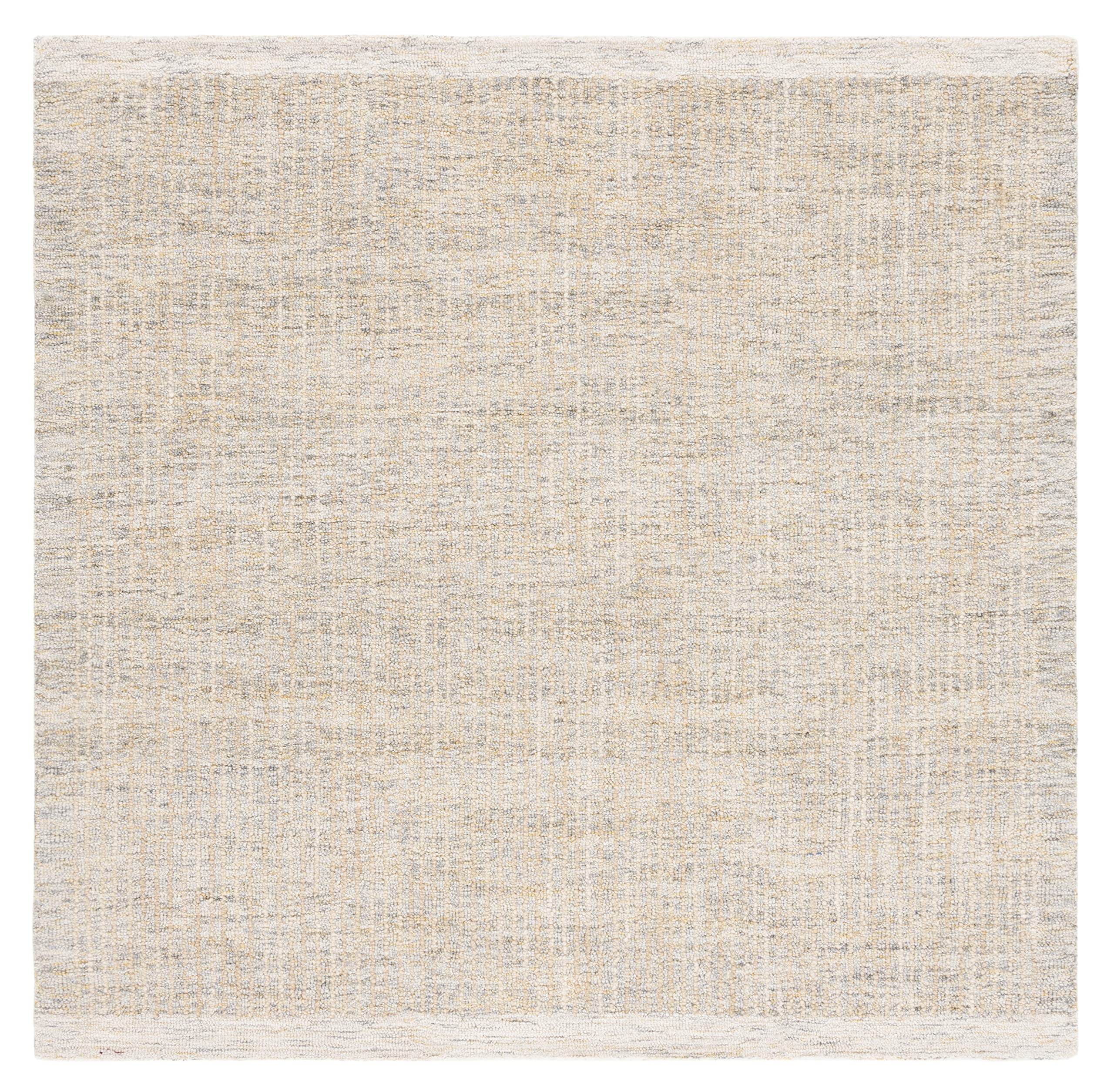 SAFAVIEH Metro Collection 6'x6' Square Ivory Grey Wool Area Rug - Handmade Premium Living Room, Dining Room & Bedroom Rug for Cozy Home Decor
