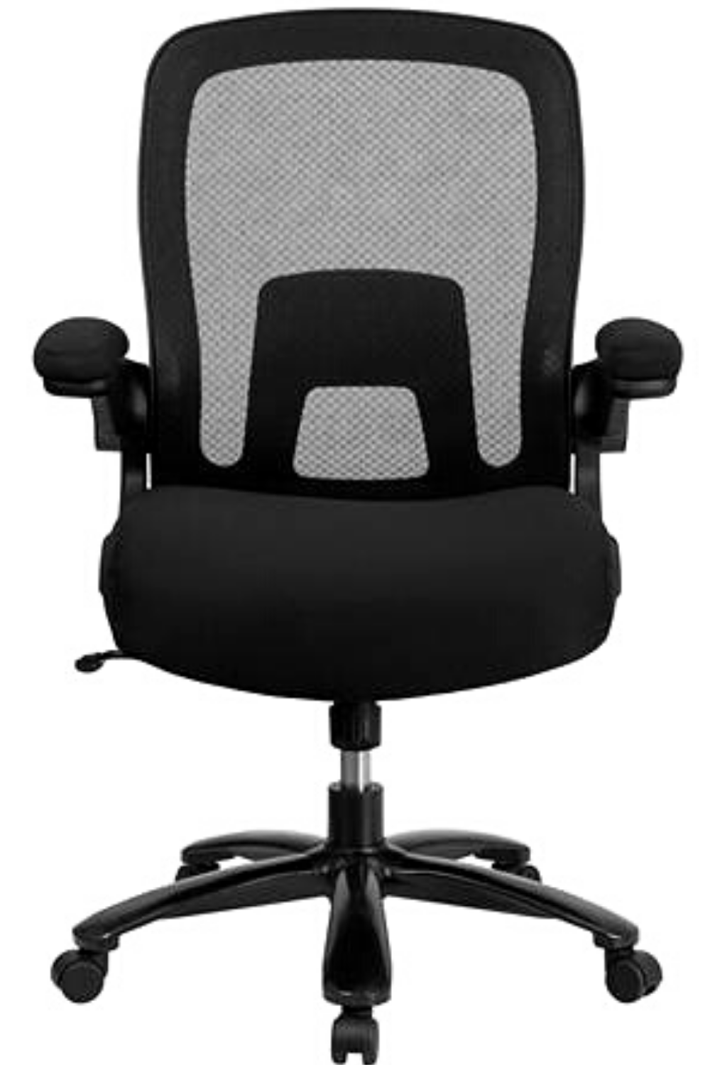 Hercules Big & Tall 500 lb Capacity Black Mesh & Leather Executive Office Chair - Ergonomic Design with Adjustable Lumbar Support - Perfect for Home Office, Gaming & Professional Workspaces