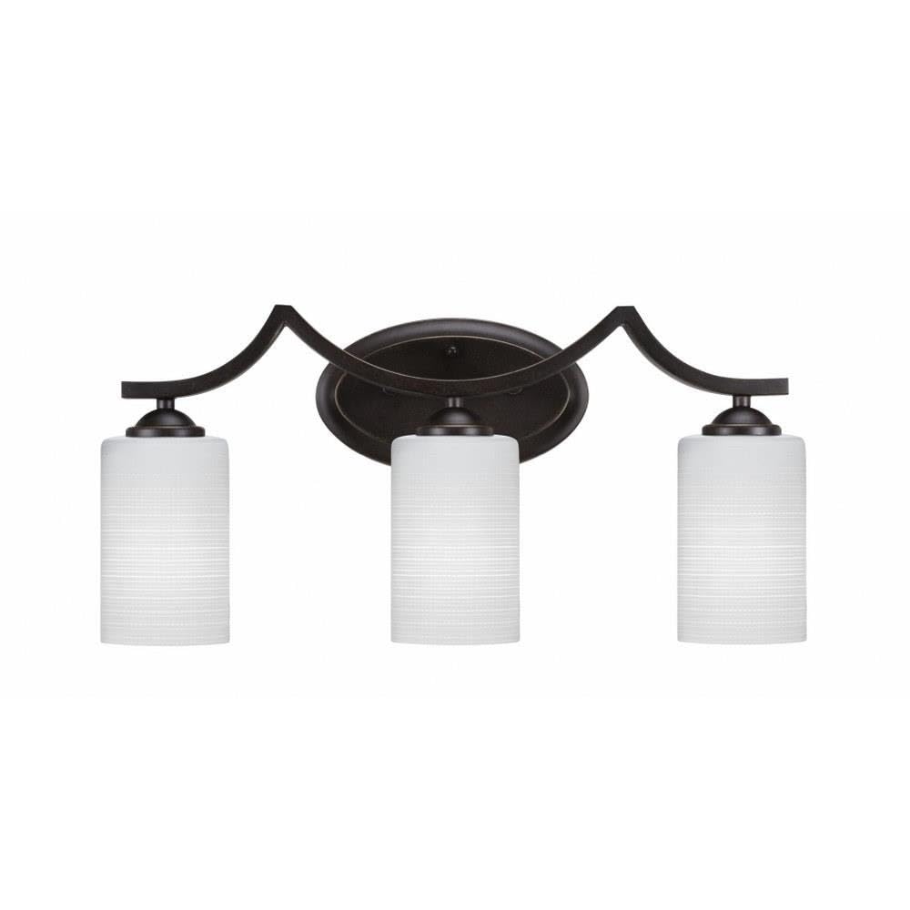 Zilo 3-Light Vanity Light Fixture in Dark Granite - Modern Bathroom Lighting for Mirror (553-DG-4061) | Perfect for Master Bath, Powder Room & Dressing Area