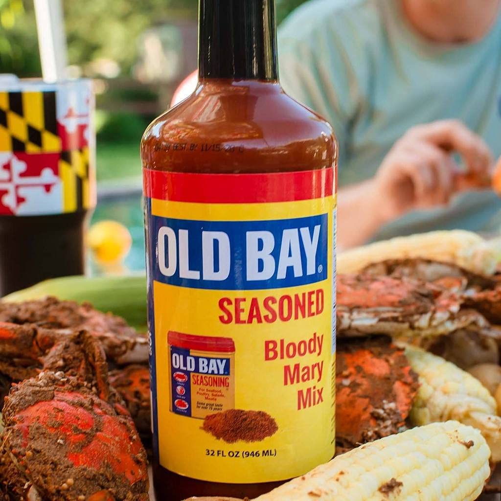 Old Bay Seasoned Bloody Mary Drink Mix - Gluten Free, All Natural, Low Sugar & Low Calorie Cocktail Mixer - 32 oz (Pack of 2) - Perfect for Parties, Brunch & Home Bars