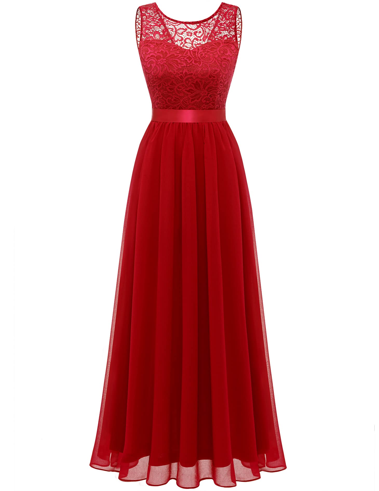 BeryLove Women's 2023 Summer Sleeveless Lace Cocktail Dress - Elegant Prom, Wedding Guest & Bridesmaid Short Dress for Parties, Receptions & Special Occasions