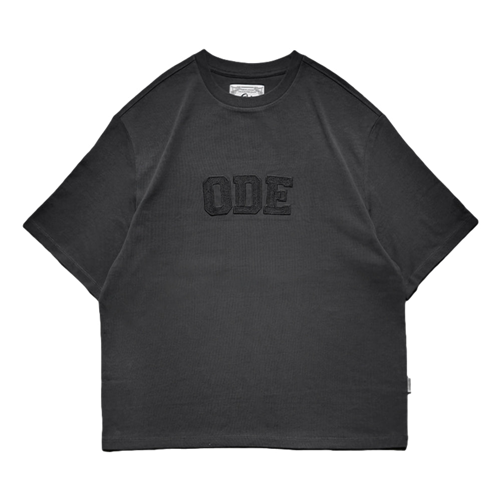 Open Dialogue Embroidered Tie-Dye T-Shirt for Men & Women - Charcoal Gray Cotton Tee - Casual Streetwear for Everyday Wear & Festivals