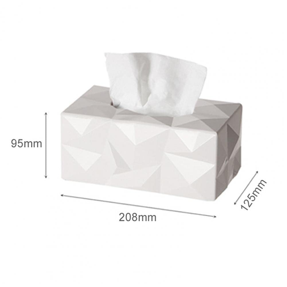 Nordic Style Waterproof Melamine Tissue Box Cover - Rectangle Desktop Storage Organizer for Home & Office | Durable & Wear-Resistant | White   Perfect for living rooms, bedrooms, offices and bathrooms - keeps tissues dry and adds stylish decor to any space.